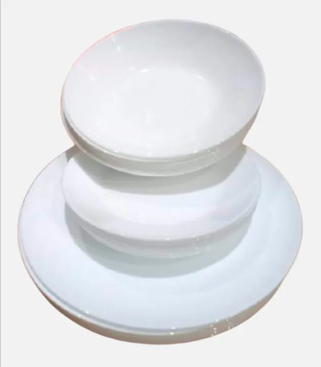 Arcopal Zélie 18pcs Dinner Set White Opal Glass Microwavable Oven Safe Tempered Glass Chip