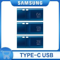 USB ดั้งเดิม3.1 USB Samsung TYPE-C แฟลชไดร์ฟ64GB 128GB การ์ดความจำเพนไดรฟ์256GB ถึง300เมกะไบต์/วินาที USB Mini U Disk หน่วยความจำ