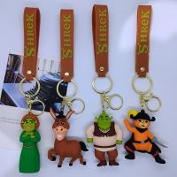 Creative cartoon figure keychain Fiona cute boots puss poor mouth donkey key chain men and women bags small pendant New