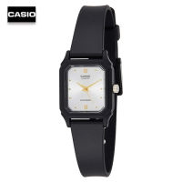 Velashop นาฬิกาข้อมือผู้หญิงคาสิโอ Casio Standard สายเรซิ่นสีดำ หน้าปัดเงิน รุ่น LQ-142-7ADF, LQ-142-7A, LQ-142, LQ142 - สีดำ