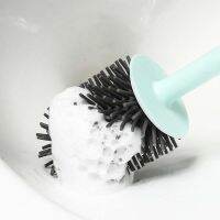 Silicone Toilet Brush With Long Handle Flat Head Soft Bristles Quick Drying Bracket Holder Cleaning Tools Bathroom Accessories