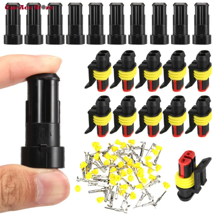 CarACC 10 Sets 2 Pin Waterproof Car ATV Electrical Wire Connector Cable