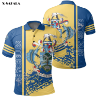 Xzx180305 Abstract flag Seychelles tattoo 3D full print men polo POLO shirt color short sleeve stream wear standard high class material tee Ops