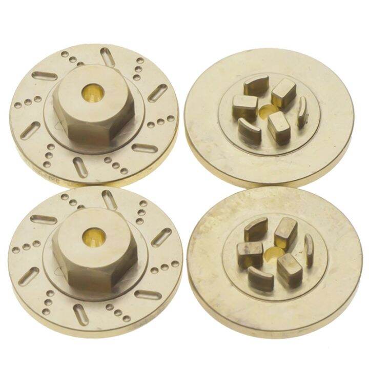 4pcs-brass-wheel-brake-disc-7mm-hex-adapter-counterweight-for-kyosho-mini-z-4x4-1-18-1-24-rc-crawler-car-upgrade-parts