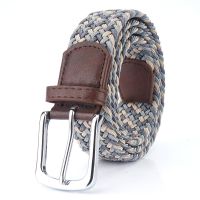 Ladies High Quality Fashion Knitted Pin Buckle Belt Ribbon Accessories Men Casual Breathable Canvas Woven Luxury Elastic Belt