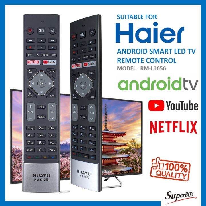 rm-l1656-haier-ที่เหมาะสม-android-smart-led-รีโมทคอนล-youtube-netflix-prime-video