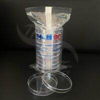 จานเพาะเชื้อพลาสติก (Plastic Petri Dish) 90x15mm ยี่ห้อ MICRO QC 10 คู่/แพ็ค