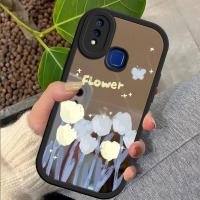 เคสสำหรับเคส Vivo Y95ภาพวาดสีน้ำมันเคสลายดอกไม้พื้นผิวกระจกบางนุ่มบางเคสโทรศัพท์