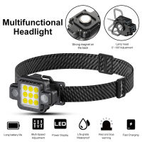 【เรือจากประเทศไทย】ไฟฉายคาดหัว LED+COB LED Magnetic Repair Work Outdoor Camping Light ไฟฉายคาดศีรษะแรงสูง ไฟสว่าง แบบ ไฟฉายเดินป่า ชาร์จได้ ไฟคาดหัว ไฟส่องสัตว์ ไฟส่องกบ