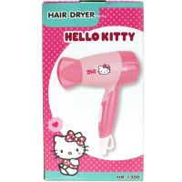 HELLO KITTY ไดร์เป่าผม ไฟฟ้า รุ่น HR-1300 เป่าผมแห้ง ด้วยลมร้อน ให้ความแรงได้ 2 ระดับ ไดร์พับเก็บได้ กำลังไฟ 1300 วัตต์