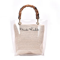 Transparent bag for women woman bag PVC Clear Jelly Shoulder Bags Ladies Bamboo Weave Handbags crossbody  bolsa feminina