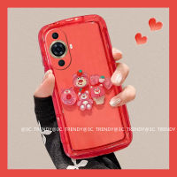 เคส Huawei Nova 11 Pro Nova 11i Huawei Nova Y71 Y91 Phone Case โบว์น่ารักสตรอเบอร์รี่ตุ๊กตาหมีเคสมือถือกันกระแทกกรอบซิลิโคนนิ่ม2023