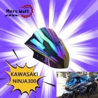 กระจกบังลมหน้ารถมอเตอร์ไซค์กระจกหน้ารถคู่สำหรับ KAWASAKI NINJA250 NINJA300 300R อดีต2013 2014 2015 2016 2017