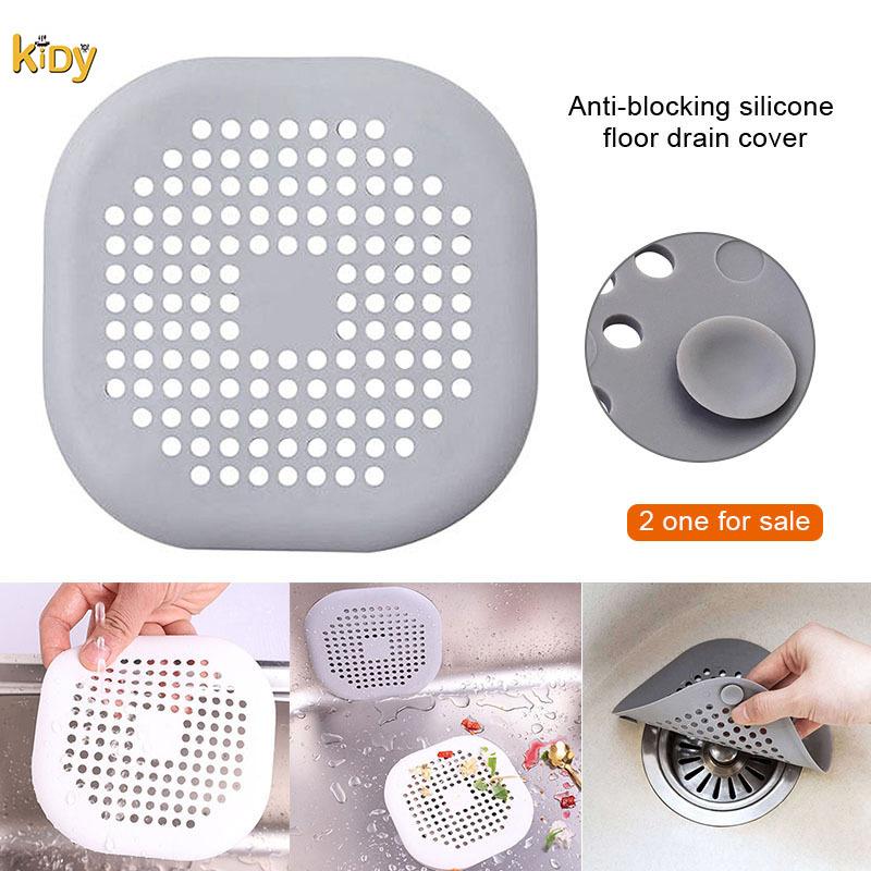 Kitchen 2 Pcs Silicone Drain Protector with Sucker Sink Strainer Protector Strainer Plug Trap Filter for Bathroom Shower Drain Covers Hair Catcher Bathtub