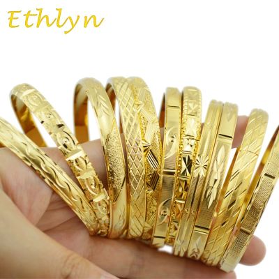 Ethlyn Fashion Dubai Gold Jewelry Gold Color Bangles For Ethiopian Bangles & Bracelets Ethiopian Jewelry Bangles Gift B01