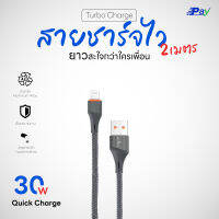 สายชาร์จ Stuff Fast Charge 30W ไลท์นิ่ง แบบเชือก ยาว2เมตร Navy