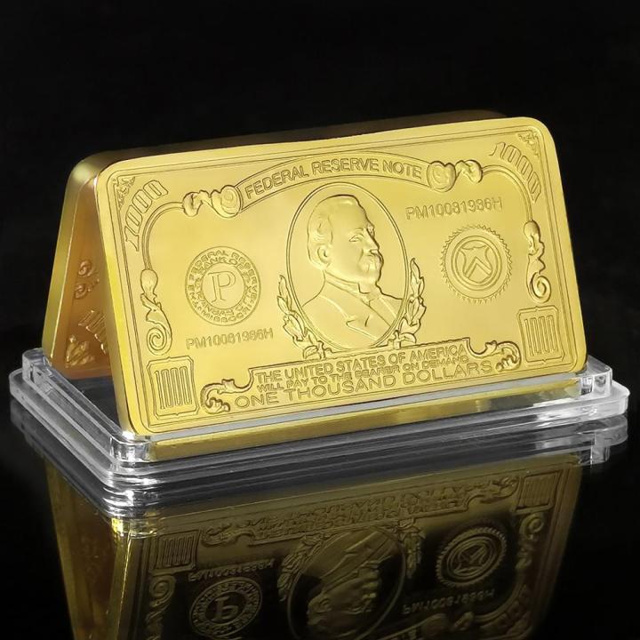9ชิ้นแตกต่างกัน-usd-10000-1000ทองคำแท่ง500ดอลลาร์แท่งทอง24k-โลหะอเมริกันทองคำแท่งชุบทอง-usd-ปีใหม่