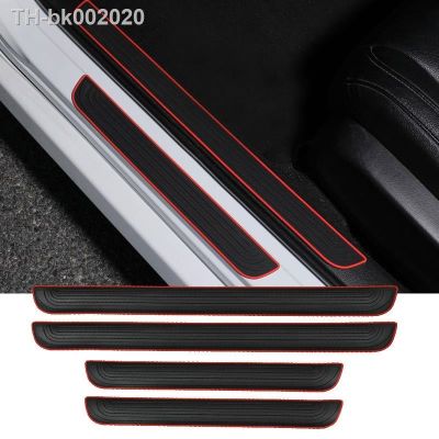 ❅ 4pcs Rubber Car Door Sill Scuff Covers Black Door Panel Guards Protector Trim Anti-scratch Exterior Parts Car Decor Accessories