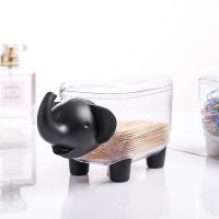 New 1 PC Creative Cotton Swab Box Elephant Shaped Plastic Boxes Toothpick Storage Case Organizer Home Table Decor Storage Box