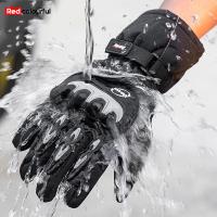 Redcolourful Men ถุงมือมอเตอร์ไซค์ Touch Screen Windproof Waterproof Winter Warm Riding Gloves For Outdoor Activities