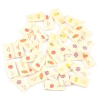 50pcs Mixed Cartoon Fruit Labels Printed Cloth Label Sewing Clothes DIY Flag Shoe Clothing Tag Handmade Crafts Accessorie C2891 Stickers Labels