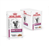 *พร้อมส่ง Royal Canin Cat Renal with fish pouch 85g x 12 ซอง อาหารเปียกแมว โรคไตแมว 1 กล่อง 12 ซอง