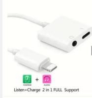 สำหรับไอโฟน 7,8,X และ Ipad สายแปลง ios สายแปลงไอโฟน 2 In 1 Lightning To 3.5mm Headphone Jack Adapter