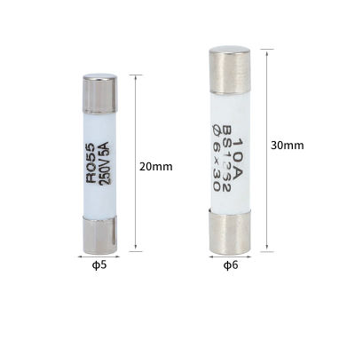 10 ชิ้น/ล็อต One ขาย 5*20 มม. 6*30 มม. Fast Blow Tube ฟิวส์ 5x20 6x30 มม. 250V 0.5 1 2 3 4 5 6 8 10 15 20 25 30 A AMP ฟิวส์ฟิวส์เซรามิค-Tutue Store