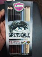 Master Art (มาสเตอร์อาร์ต) สีไม้ ดินสอสีไม้แท่งยาว 12 สี รุ่นเกรย์สเกล GreyScale (โทนสีเทา-ดำ)