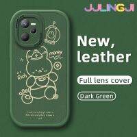 Jlingji เคสสำหรับ Realme C35 C31 Narzo 50A Prime เคสแฟชั่นลายกระต่ายบางดีไซน์ใหม่นุ่มหนังซิลิกาเคสโทรศัพท์เจลกล้องฝาปิดเลนส์เต็มเคสกันกระแทกกันกระแทก