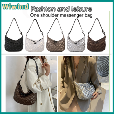 กระเป๋าถือสุภาพสตรีแบบเรียบง่าย Quilted ฤดูใบไม้ร่วงฤดูหนาวกระเป๋านักช้อปผู้หญิง Rhombus Pattern Messenger Bag ขนาดใหญ่สำหรับกระเป๋าเดินทางสาว Satchel