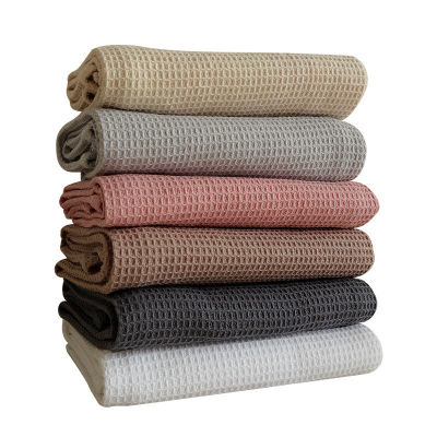 1Pc Cotton Home Kitchen Solid Color Waffle Tea Towel Dish Cloth Table Napkin New Year Gift 45x65cm