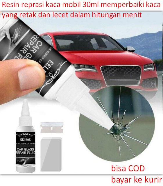 Resin Reprasi Kaca Mobil 30ml Memperbaiki Kaca Yang Retak Dan Lecet ...