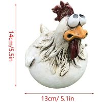 001 Funny Chicken Fence Decor Resin Statues Chicken Hen Sculpture Art Craft Courtyard Home Garden Farm Yard Decorations Backyard