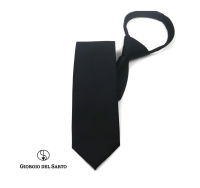 Giorgio Del Sarto Adults Zipper Tie Black ไทซิป เนคไทสำเร็จรูปสีดำ