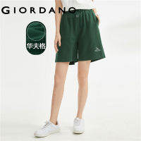 GIORDANO ผู้หญิง กางเกงขาสั้นเอวยางยืดปักลายเสือผ้าวาฟเฟิล Free Shipping 05403453