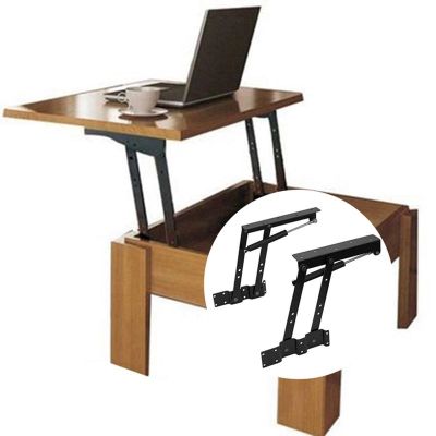 ♛ 2pcs Lifting Rack Shelf Folding Spring Hinge Heavy Duty Table Lift Up Top Coffee Tea Table Computer Table Home Furniture