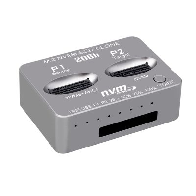 M.2 NVME SSD Clone Dual-Bay NVMe Docking Station USB3.2 Gen2 Type C External Hard Disk Box for M2 SSD and M Key SSD