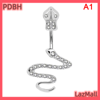 PDBH สแตนเลสสตีลสำหรับการผ่าตัดคริสตัล CZ สีแดงราคาถูกสำหรับท้องงูร้านแฟชั่น PDBH