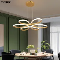 New Modern LED Chandelier Lights With Remote Control Living Dining Room Bedroom Fixture Flower-shaped Art Lamps indoor Lighting