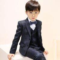 [COD] Childrens suit three-piece set autumn and winter little boy handsome piano performance costume flower girl dress