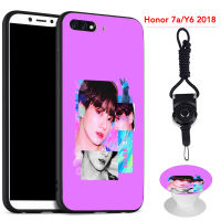 BTS เคสโทรศัพท์,เคสซิลิโคนแบบนิ่มสำหรับ Huawei Honor 7A/Y6 2018พร้อมแหวนลายเดียวกันและเชือก