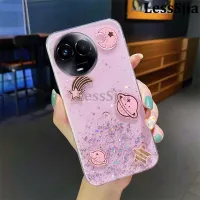 เคสมือถือสำหรับ Realme 11 5G ซิลิโคนนิ่มโปร่งใสประกายฝาหลังดวงดาวอวกาศดาวดวงจันทร์เด็กหญิงต่อต้านฤดูใบไม้ร่วงสำหรับ Realme 11X 11 5G เคสใส่โทรศัพท์