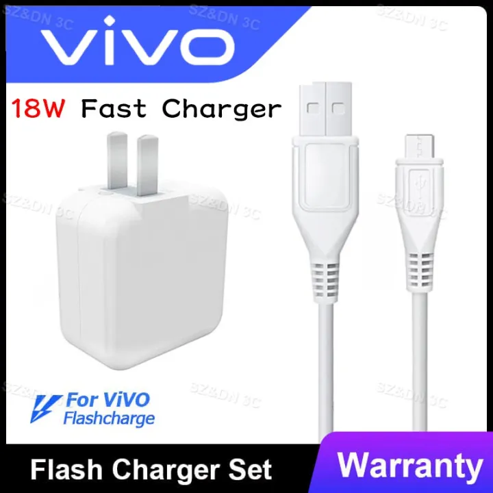 VIVO Original 18W Fast Charging Adapter Micro USB Type C Cable For Vivo Charger X7 X9 X20 V7 V9