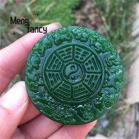 ธรรมชาติ Hetian Jasper Taiji Bagua ราศีหยกจี้แฟชั่นเสน่ห์พระเครื่องผู้ชายผู้หญิงสร้อยคอหรูหราวิจิตร jewelr ของขวัญวันหยุด