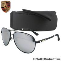 แว่นตา แว่นตาแฟชั่น Polarized แว่นกันแดดรุ่น Porsche UV 8518 C-1 สีดำเลนส์เงิน เลนส์โพลาไรซ์ ขาข้อต่อ วัสดุ สแตนเลส สตีล ทรงสปอร์ต แว่นตากันแดด