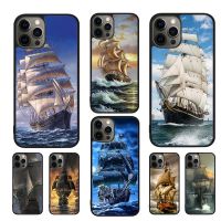 ✢❀ Sailing Pirate Ship Boat Phone Case For iPhone 14 11 12 13 mini Pro X XR XS MAX 7 8 Plus SE Samsung galaxy S21 S22 Ultra