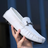 Genuine Leather Men Shoes Luxury Brand Casual Slip on Formal Loafers Men Moccasins Italian Black Blue Male Driving Shoes JKPUDUN