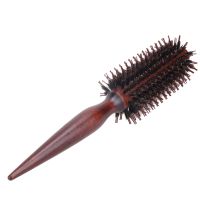 [Nai Nai comb]แปรงผมแบบพกพาหวีรอบ Anti-Static Curly แปรงขนธรรมชาติด้ามไม้หวีจัดแต่งทรงผม Hairdress Brosse Cheveux