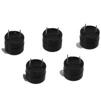 WENW 5pcs ขั้ว2ขั้ว Piezo Buzzer 5V ค่ะ 129.5มม. เสียงกริ่งต่อเนื่อง แบ่งออก สีดำสีดำ เสียงกริ่ง